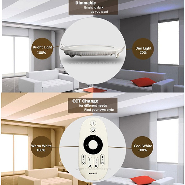 sử dụng điều khiển để kiểm soát nhiệt độ mầu của đèn led downlight