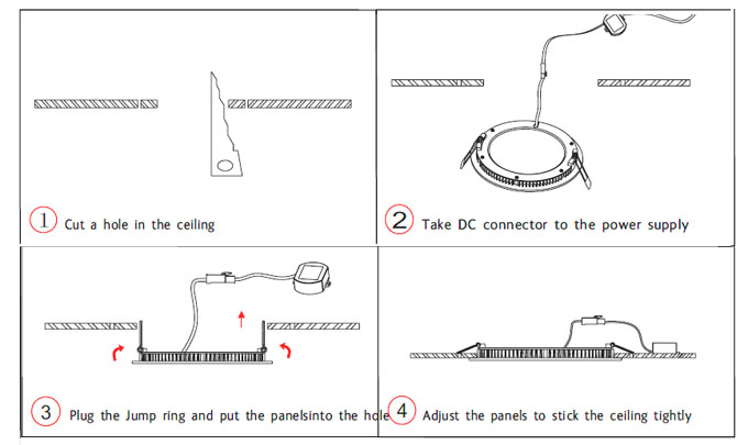 Hình ảnh về các bước lắp đặt đèn led downlight