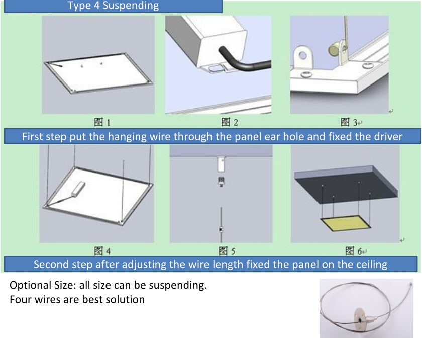 Phụ kiện và cách lắp đặt thả treo trần cho đèn led tấm panel